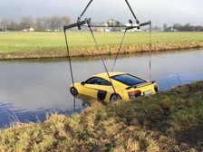 Audi R8 V10 Plus Plunges Into A River In Holland