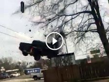 Truck Attempts The Great Escape After Getting Spiked