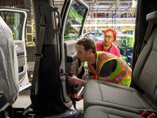 Facebook Founder Mark Zuckerberg Visits Ford Plant; Helps Assemble F-150 Pickup Trucks
