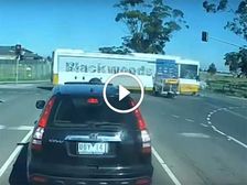 Watch A Station Wagon Jump A Red Light Signal And Pays The Price For It