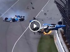 Indy 500 Crash Splits Car In Half