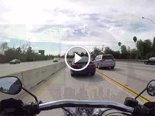 Watch A Motorcyclist Slam Into A Car After Driver Cuts Him Off