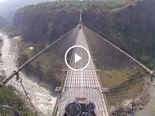 Watch A Royal Enfield Himalayan Ride Over The Tallest And Longest Suspension Bridge In Nepal