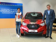 Datsun Gifts redi-Go Sport To Cricketer Harmanpreet Kaur