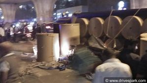 Accident In Bangalore On Republic Day - Truck Topples And Crushes Toyota Etios