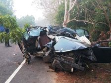 BMW 3-Series Sedan Mangled In A Horrific Crash In Odisha