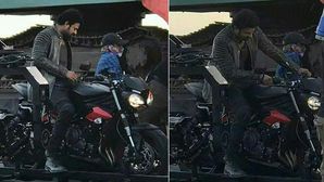 Actor Prabhas Spotted On A Triumph Street Triple RS During Movie Shoot