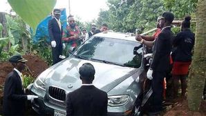 Son Uses BMW X6 As Coffin To Bury Father In Nigeria