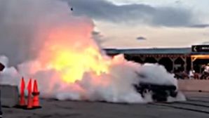 Ford Mustang Burnout Fails And Catches Fire — No Crowds Were Harmed In The Process