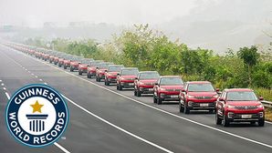 55 Vehicle Convoy Claims Guinness World Record For Largest Parade Of Autonomous Cars