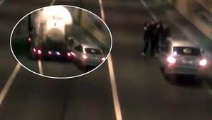Truck Almost Runs Over Four People Taking Selfies In Russian Tunnel