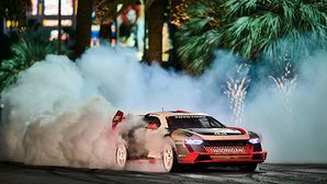 Ken Block Smokes Sin City In Custom Audi S1 Hoonitron EV As Gymkhana Goes Electric