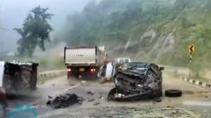 Huge Rock Crushes Tata Harrier, Claims Two Lives In Nagaland - Viral Video