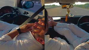 ADAS Misuse – Mahindra XUV700 Driver Spotted Sleeping With Legs On The Dashboard