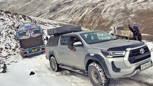 Toyota Hilux Rescuing A Stranded Oil Tanker On Snowed-In Shinku La Pass Is A Tale Of Strength & Compassion