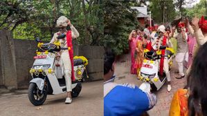 Innovative Wedding Entry: Bengaluru Groom's Electric Entrance On Ather Rizta Turns Heads