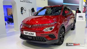 VinFast VF e34 Showcased At Auto Expo 2025 - Compact Electric SUV With 319km Range