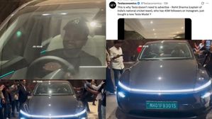 Rohit Sharma Buys Tesla Model Y With Special Plate - Elon Musk Reacts