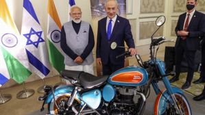 PM Modi & Netanyahu Spotted With Royal Enfield Goan Classic 350 During Israel Visit