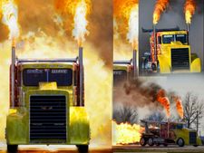 മൂന്ന് ജെറ്റ് എന്‍ജിനുകള്‍ തീപ്പിടിപ്പിക്കുന്ന ലോറി