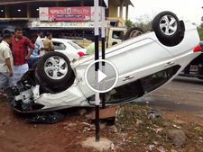 നാടിനെ ഞെട്ടിച്ച് വീണ്ടും അപകടം; മാരുതി സ്വിഫ്റ്റില്‍ തട്ടി ഹോണ്ട സിറ്റി തകിടം മറിഞ്ഞു