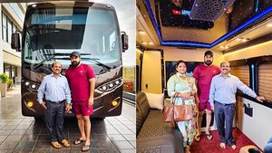 ചലിക്കുന്ന കൊട്ടാരം, പുത്തൻ കാരവാൻ ഏറ്റുവാങ്ങാൻ നേരിട്ടെത്തി മോഹൻലാൽ