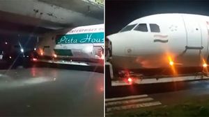 പേടിക്കേണ്ട ലാൻഡ് ചെയ്തതല്ല; വിമാനം റോഡിൽ കുടുങ്ങിയാൽ എന്തുചെയ്യാനാ