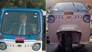 കട്ട ലോക്കലായി ഇലക്ട്രിക് ഓട്ടോ ഓടിച്ച് ബില്‍ഗേറ്റ്‌സ്; മഹീന്ദ്രക്ക് പ്രശംസ 