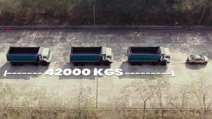 ടാറ്റ കർവ്വിൻ്റെ വേട്ട അവസാനിച്ചിട്ടില്ല! 42 ടൺ കെട്ടിവലിച്ച് ബ്രാൻഡിൻ്റെ പുലിക്കുട്ടി,വൈറൽ വീഡിയോ