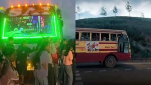 2​K കിഡ്സ് റോഡിൽ തുള്ളി...  വഴിയേ പോയ ആനവണ്ടി നിർത്തി ഡ്രൈവർ നിന്നുതുളളി; ഏത് മൂഡ്... പൊളി മൂഡ്