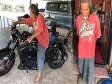 அவலட்சணமான தோற்றம் கொண்டதால் ஷோரூமில் மதிக்கப்படாத முதியவர் ஹார்லி பைக் வாங்கி பதிலடி..!