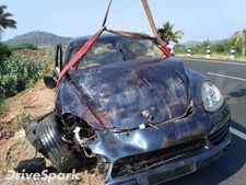 கொடைக்கானல் அருகே விபத்துக்குள்ளான போர்ஷே கேயென் எஸ்யூவி!