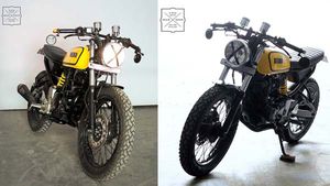 கஃபே ரேஸர் ஸ்டைலில் அட்டகாசமாக மாற்றப்பட்ட யமஹா எஃப்இசட்!!