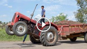 டிராக்டர் ஸ்டண்டில் மிரட்டும் 10 வயது சிறுவன்!!! 90's கிட்ஸ் மீம்ஸ் போட ஒரு டாபிக்!!!