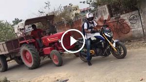 2,500 கிலோ டிராக்டரை பஜாஜ் டோமினார் பைக்கால் இழுக்க முடியுமா? 