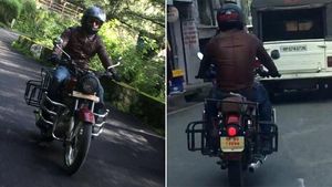 ராயல் என்பீல்டு பைக்கில் ஹாயாக வலம் வந்த தல டோனி.. சமூக வலை தளங்களில் வைரலாகும் வீடியோ