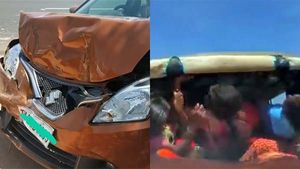 ஆட்டோ மீது கார் மோதியதில் தூக்கி வீசப்பட்ட வாலிபர்... நெஞ்சை அதிர்ச்சியில் உறைய வைக்கும் வீடியோ...