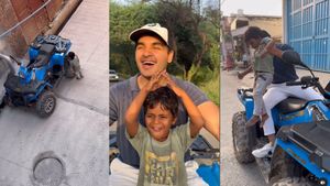 வித்தியாசமான வாகனத்தை தொட்டு பார்க்க ஏங்கிய சிறுவனுக்கு கிடைத்த சர்ப்பிரைஸ்! இதோட விலை என்ன? வைரல் வீடியோ!