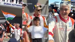 துபாயில் பறந்த இந்திய தேசிய கொடி! நடிகர் அஜித் செய்த வரலாற்று சாதனை!