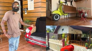 புது வீட்டை அலங்கரிப்பதற்காக கார் - பைக்குகளை காய்கறி-போல துண்டு துண்டா நறுக்கிய நபர்.. இப்படியும் ஒரு நபரா!