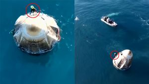 சுனிதா வில்லியம்ஸ் வந்த விண்கலத்தை தொடவே பயந்த விஞ்ஞானிகள்! துணிச்சலாக மேலே ஏறி கயிறு கட்டிய பெண்!