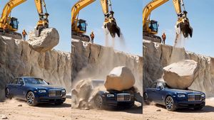 பெரிய பாறையே விழுந்தும் ரோல்ஸ் ராய்ஸ் காருக்கு ஒன்னுமே ஆகலயா? வைரலாக பரவி வரும் வீடியோவின் உண்மை என்ன?