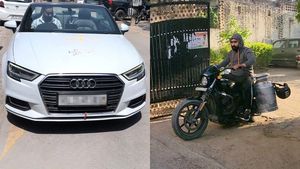 பாட்ஷா மாதிரி பெரிய பேக்ரவுண்ட்! ஆடி கார்ல வீடு வீடா பால் ஊத்தறது அவரா! நேர்ல பாக்க பெரிய கூட்டமே கூடுது!