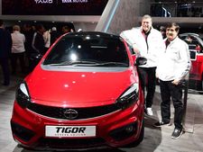 87వ జెనీవా మోటార్ షో వేదిక మీద టాటా టిగోర్ సెడాన్