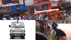 కేరళలో పండుగ వాతావరణంలో అంబులెన్స్ ని ఏమి చేసారంటే ?[వీడియో]