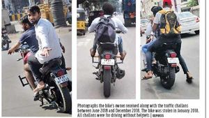 బైక్ దొంగలించిబడి సంవత్సరం అవుతున్నా.... ఇప్పటికీ ఇ-చలానాలు పొందుతూనే ఉన్న యజమాని!