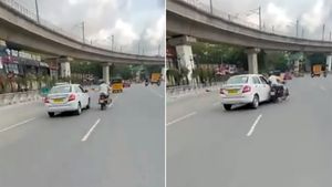 కావాలనే బైక్‌ను ఢీకొట్టిన క్యాబ్ డ్రైవర్.. వైరల్ అవుతున్న వీడియో.. విరుచుకుపడుతున్న నెటిజన్లు