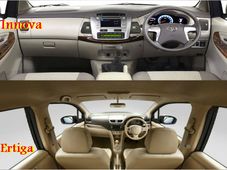 मारूति सुजुकी एरटिगा और टोयोटा इनोवा का इंटीरियर
