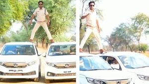 Cop Recreates Singham Movie Stunt In MP: पुलिस वाला कार पर चढ़ कर बन रहा था सिंघम, सिर्फ लगा फाइन