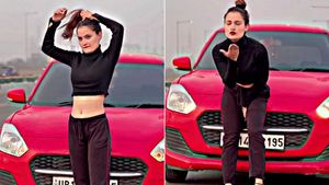 वीडियो रील बनाने के लिए बीच हाईवे पर रोकी कार, पुलिस ने लगा दिया 17,000 रुपये का फाइन, देखें वायरल वीडियो